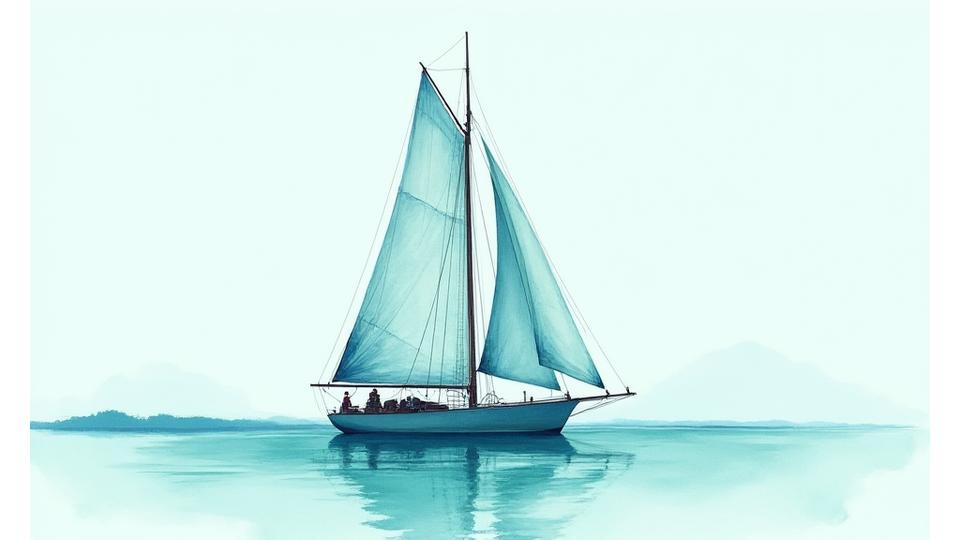 Intricate calligraphy outlining a historic Nova Scotian sailboat